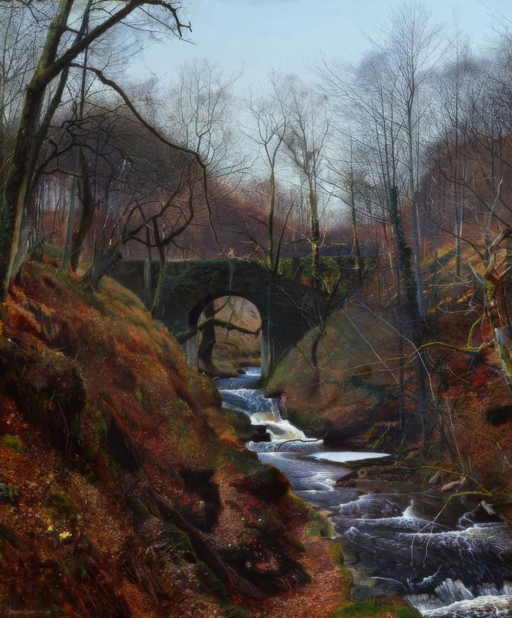 Barden, Ghyll Beck / Gemälde, 1867, v. J.A. Grimshaw av John Atkinson Grimshaw