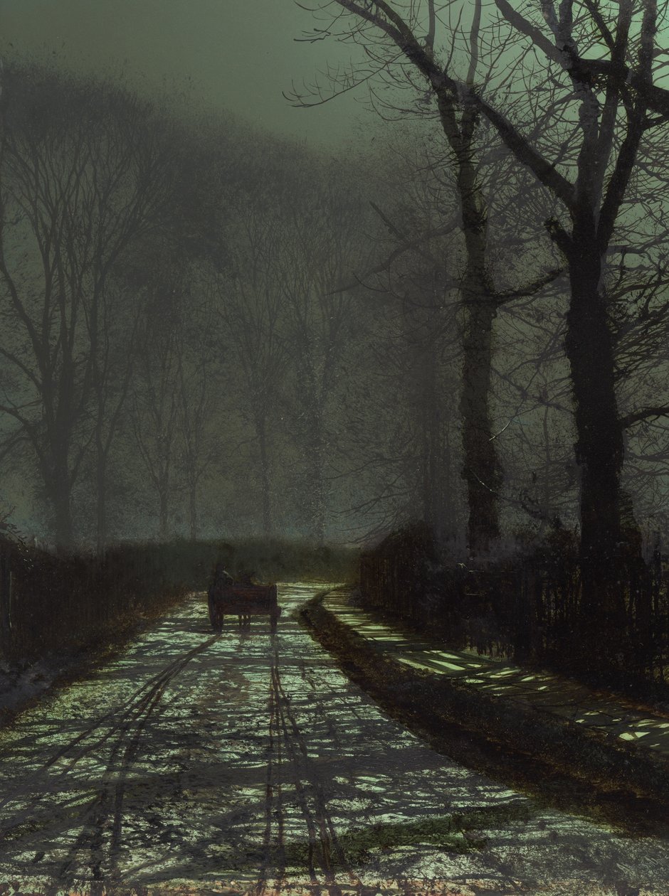 Lane Scene på natten av John Atkinson Grimshaw