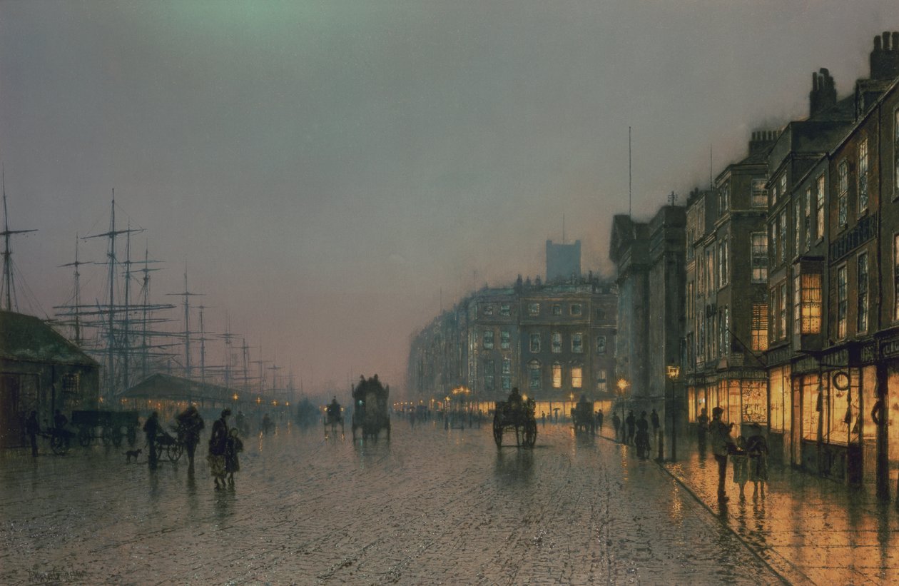 Liverpool Docks från Wapping, ca 1870, av John Atkinson Grimshaw