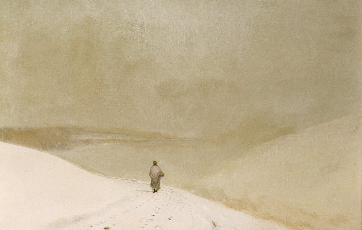 Snow and Mist (Caprice i gul moll) (olja på duk) av John Atkinson Grimshaw