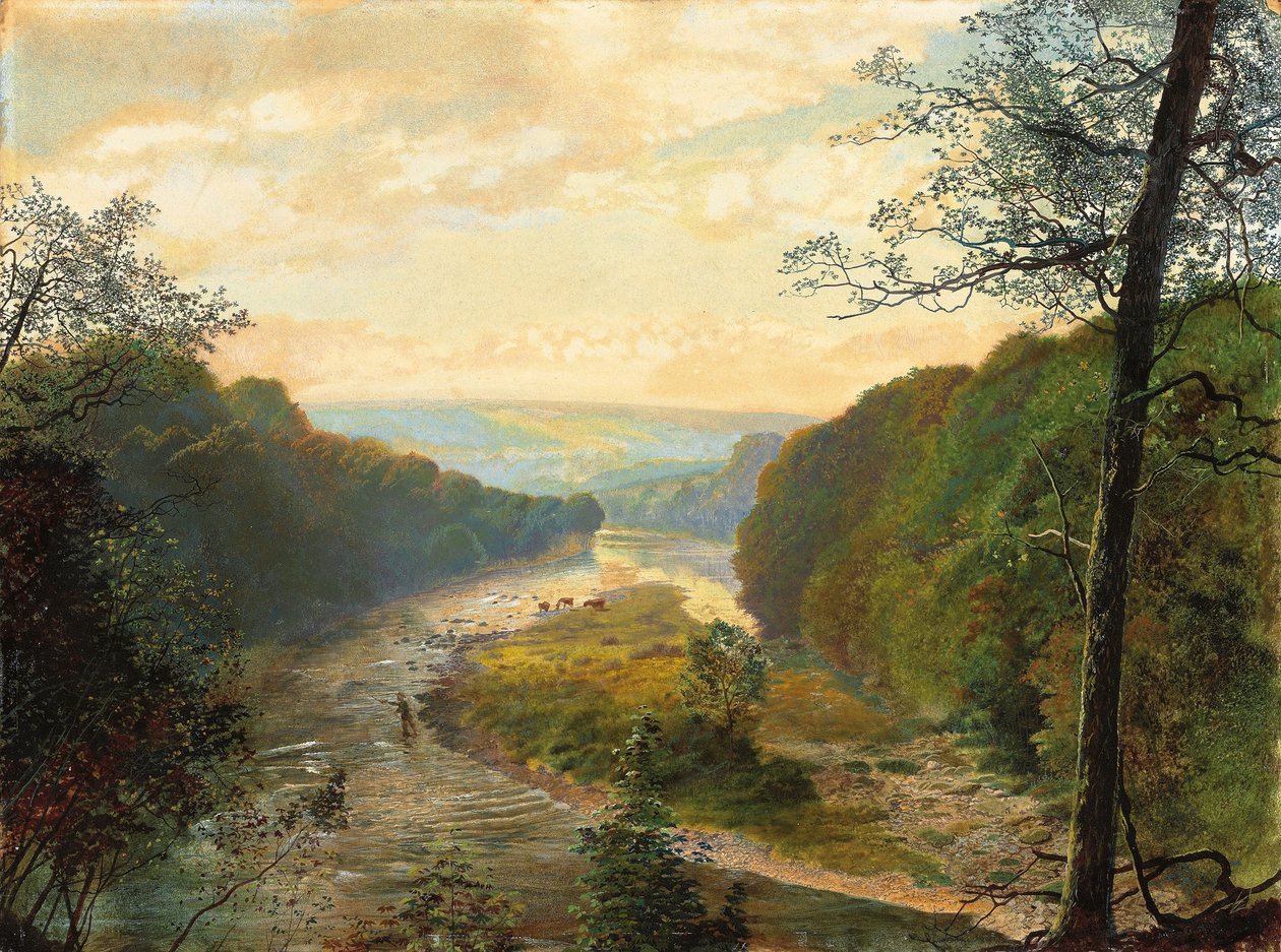 Wharfe Valley, med Barden Tower Beyond, 1870-talet av John Atkinson Grimshaw