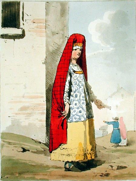 A Merchants Wife, etsat av konstnären, publicerad 1804 (se även 169211) av John Augustus Atkinson