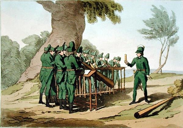 Hornmusik, ætset af kunstneren, udgivet 1803 (farve litho) swed av John Augustus Atkinson
