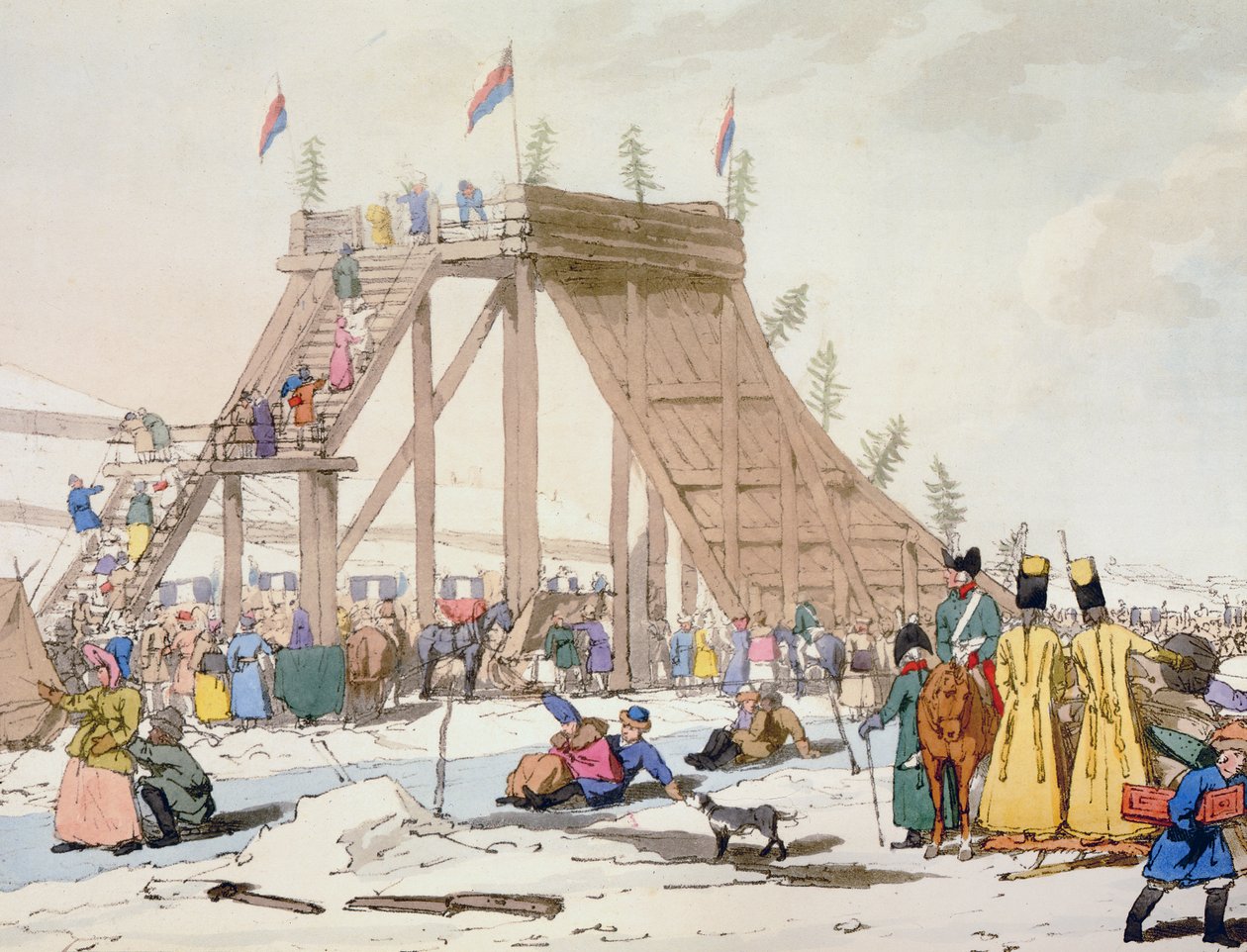 Ice Hill, etsad av konstnären, publicerad 1804 av John Augustus Atkinson