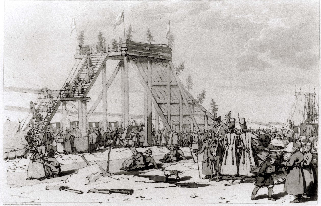 Ice Hills, från "A Picturesque Representation of the Manners, Customs and Amusements of the Russians" av John Atkinson och James Walker, publicerad 1804 av John Augustus Atkinson