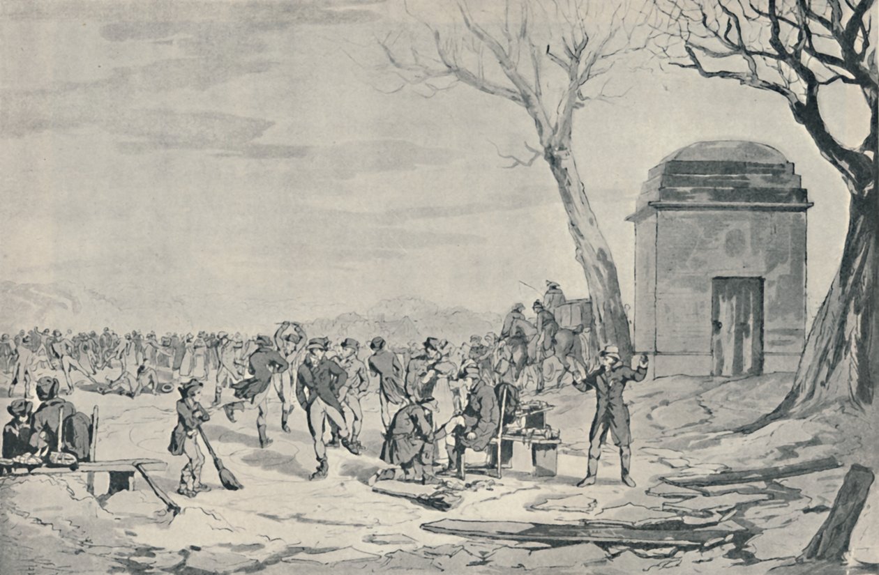 Skridskoåkning i Hyde Park, 1807, 1920 av John Augustus Atkinson