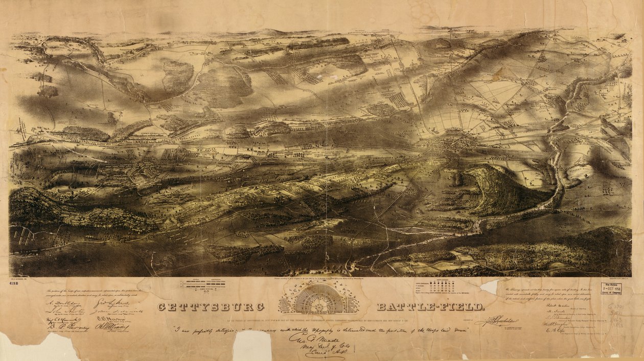 Gettysburg slagfält av John Bachelder