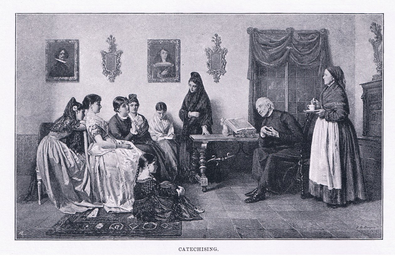Catechising, från The Magazine of Art 1893, Cassell and Company av John Bagnold Burgess