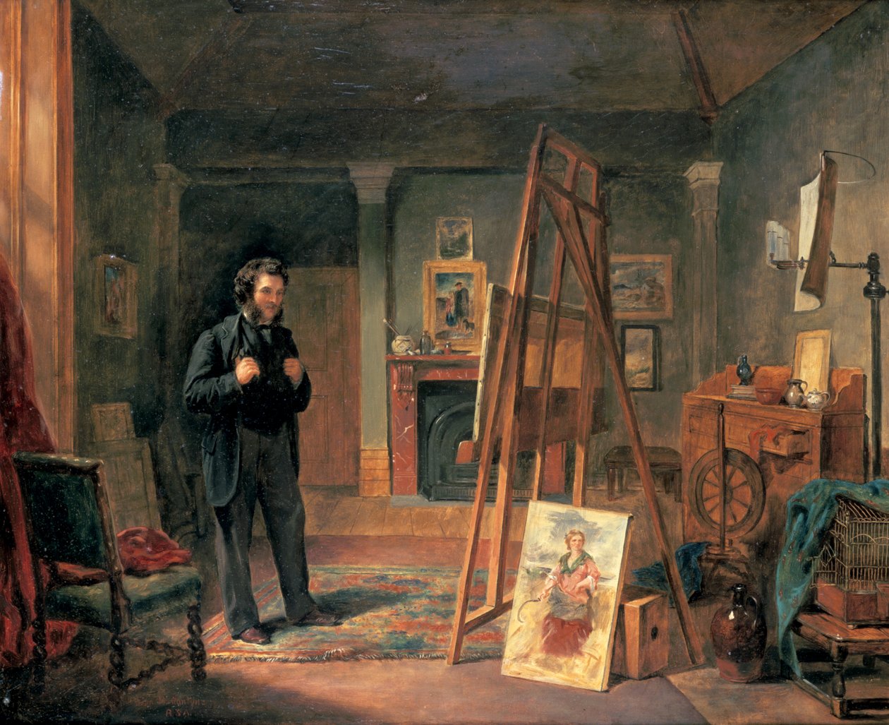 Porträtt av Thomas Faed i hans studio, 1800-talet av John Ballantyne