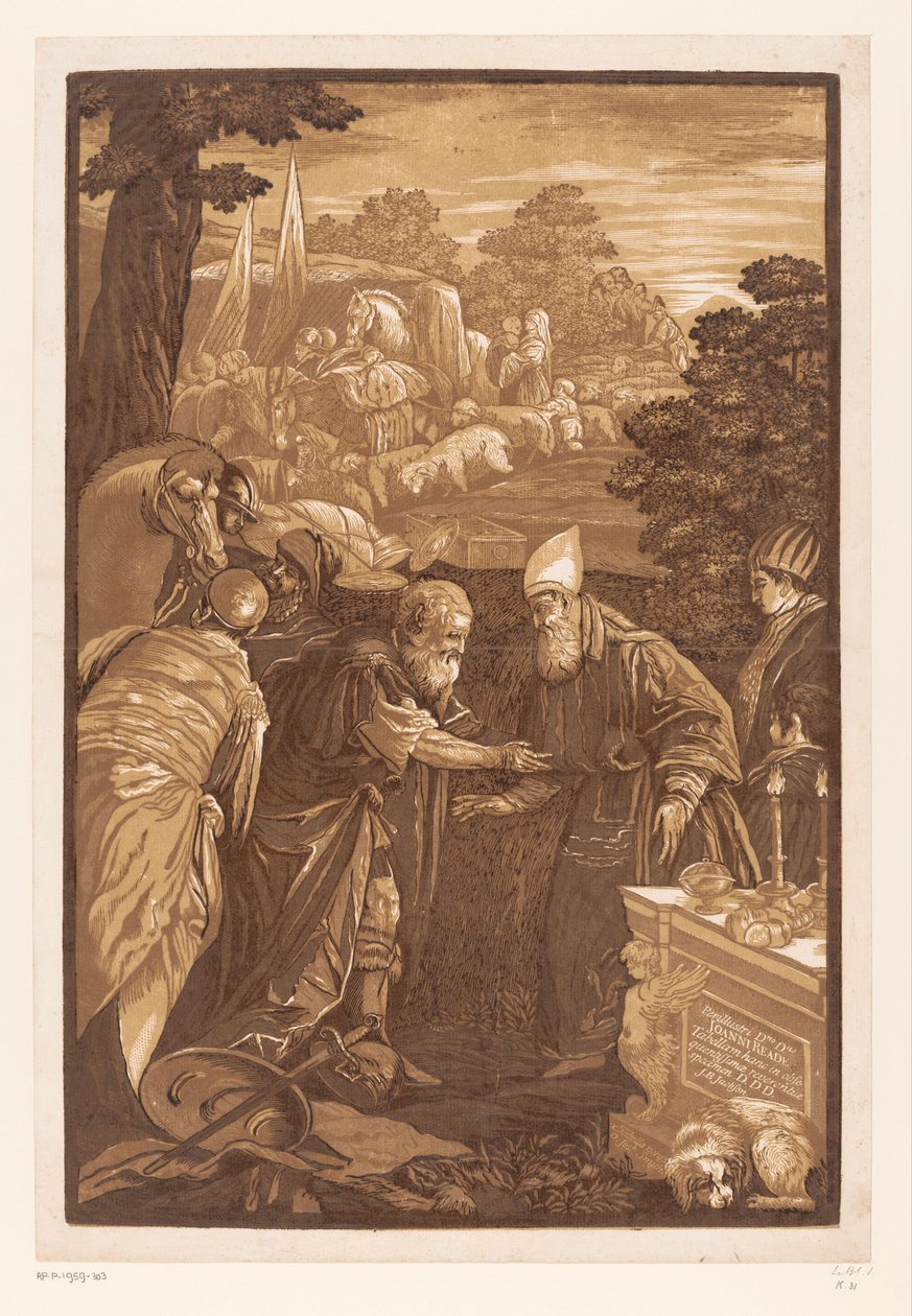 Abraham och Melkisedek Konstverk av venetianska mästare (serietitel) Opera selectiora (serietitel) av John Baptist Jackson