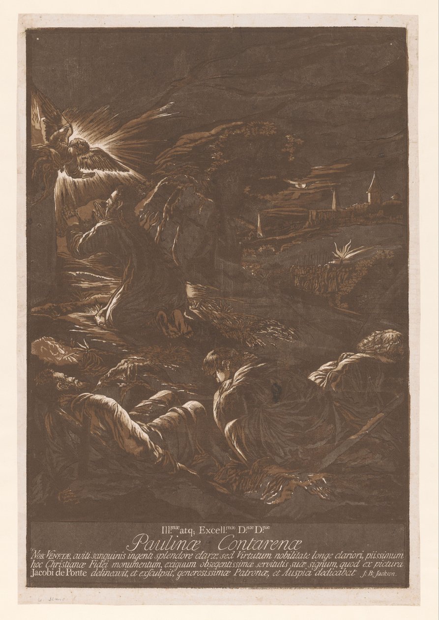 Kristus i Getsemane trädgård Konstverk av venetianska mästare (serietitel) Opera selectora (serietitel) av John Baptist Jackson