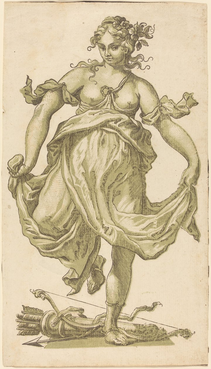 Dansande nymf med pilbåge av John Baptist Jackson