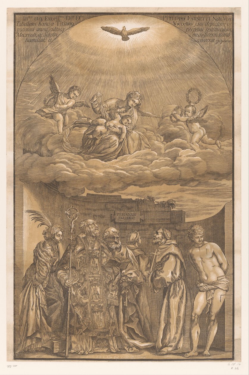 Maria i molnen och sex helgon Konstverk av venetianska mästare (serietitel) Opera selectiora (serietitel) av John Baptist Jackson