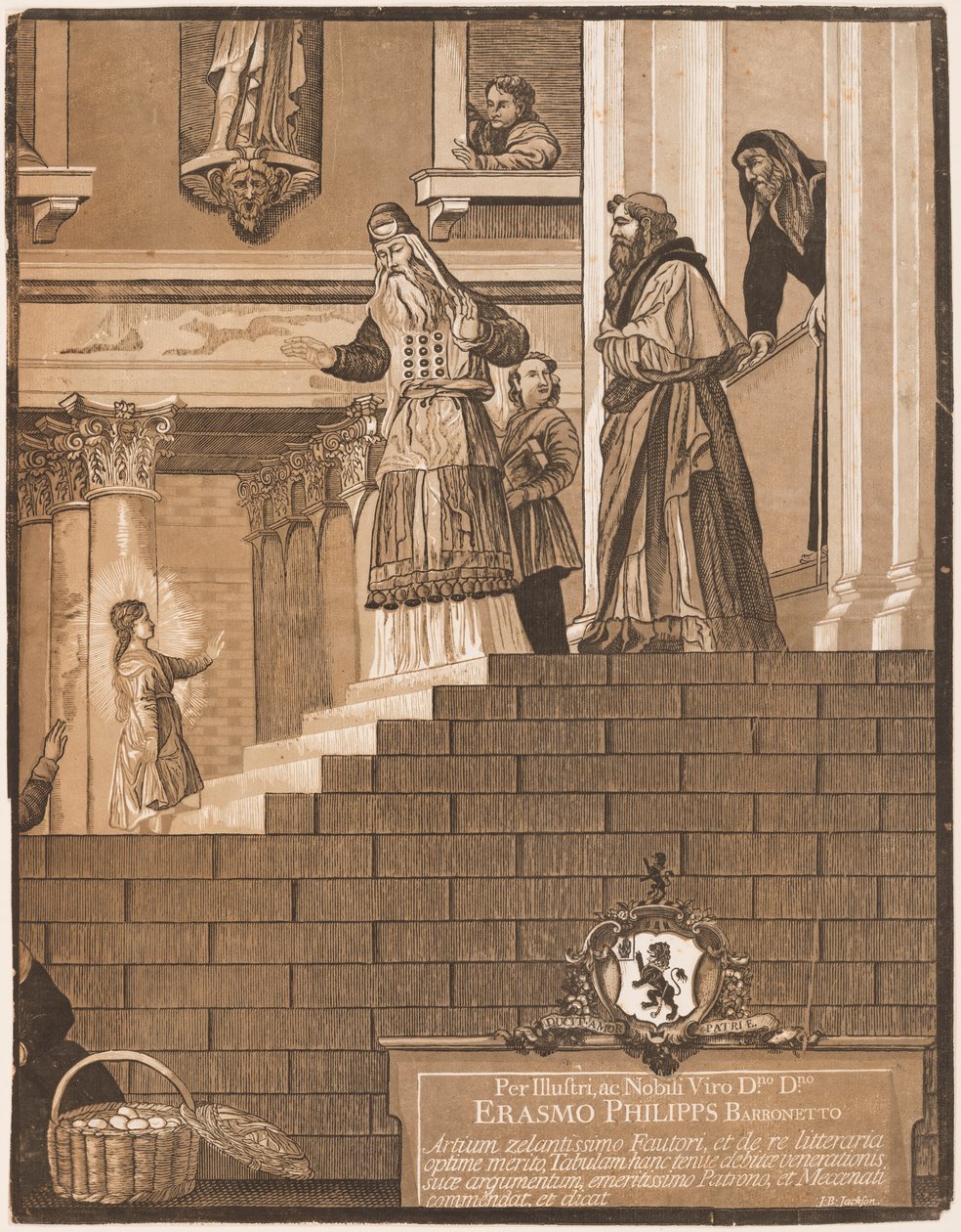 Presentation av jungfrun i templet, efter Tizian (höger ark) av John Baptist Jackson