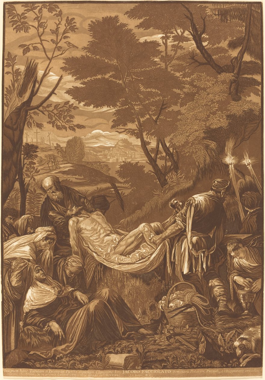 Gravläggningen av John Baptist Jackson after Jacopo Bassano