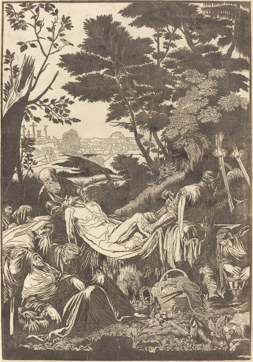 Gravläggningen [recto] av John Baptist Jackson after Jacopo Bassano