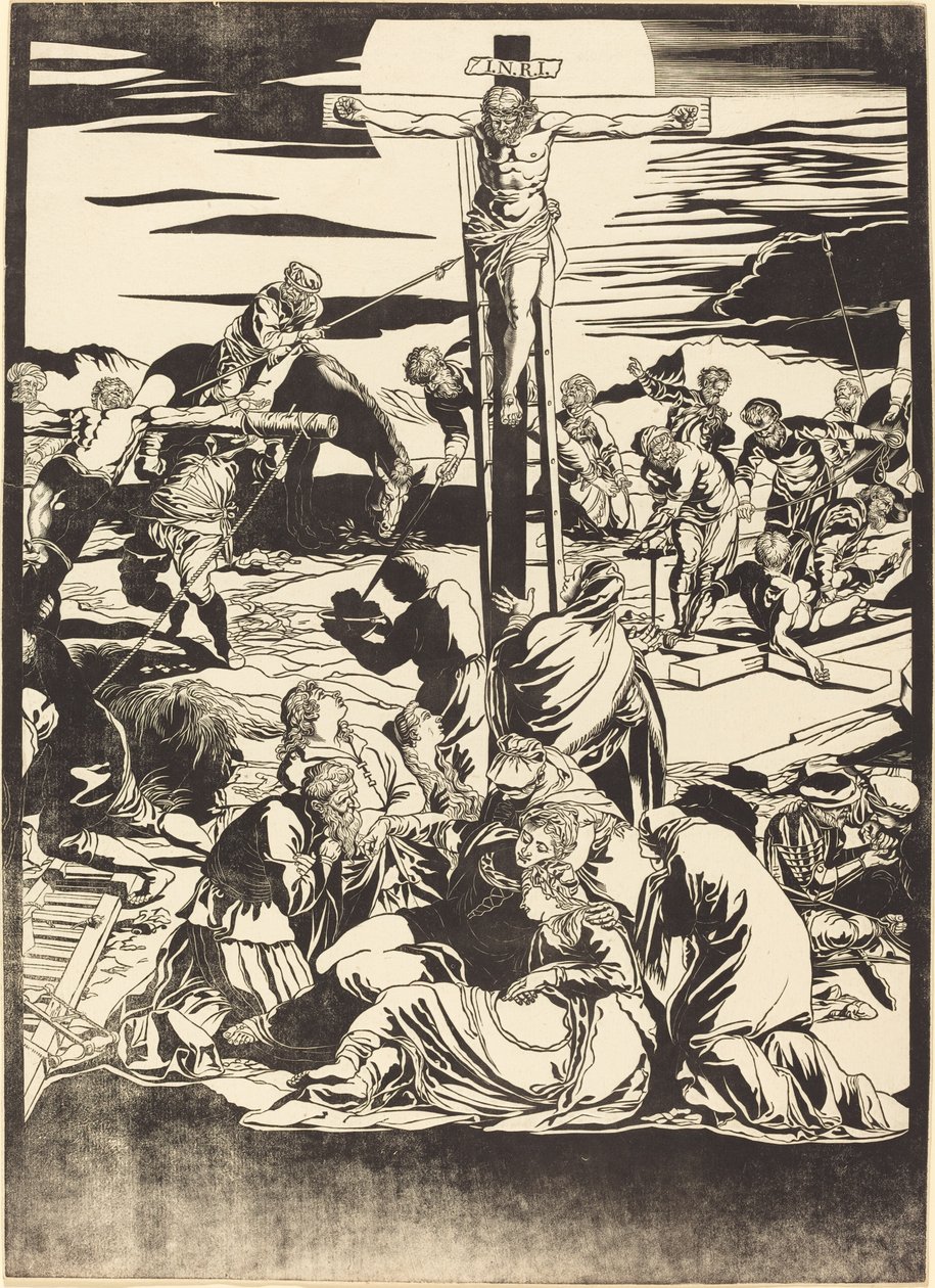 Korsfästelsen [mittplattan] av John Baptist Jackson after Jacopo Tintoretto