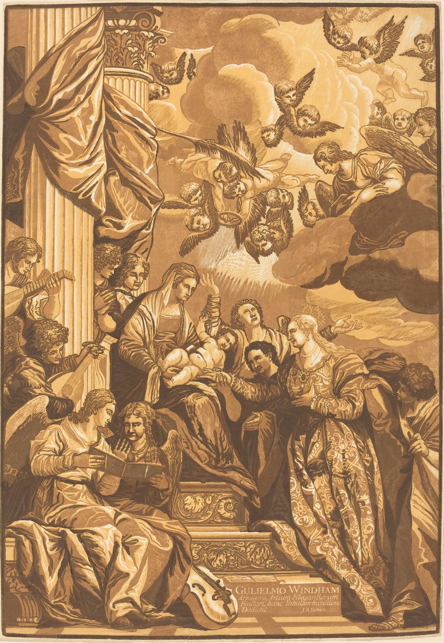 Saint Catherines mystiska äktenskap av John Baptist Jackson after Veronese