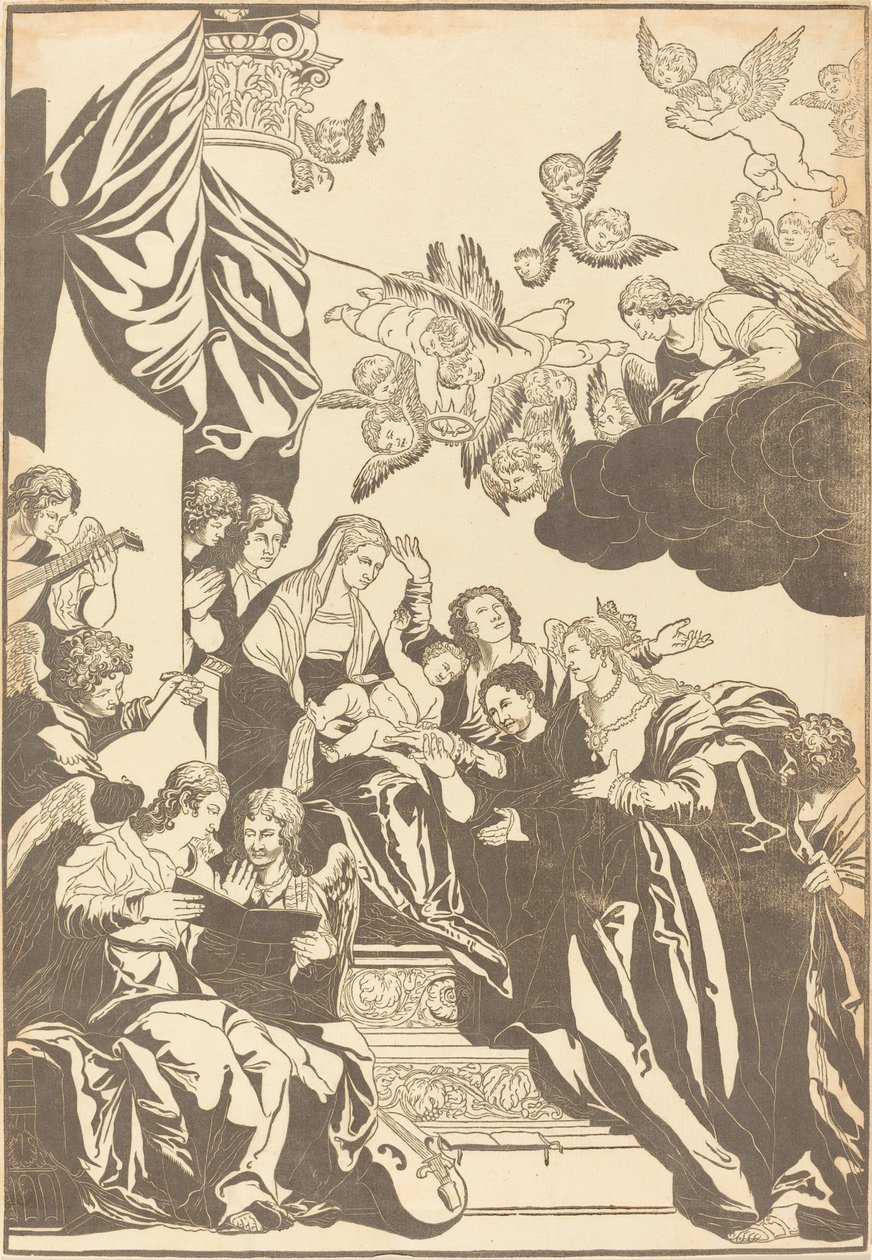Saint Catherines mystiska äktenskap av John Baptist Jackson after Veronese
