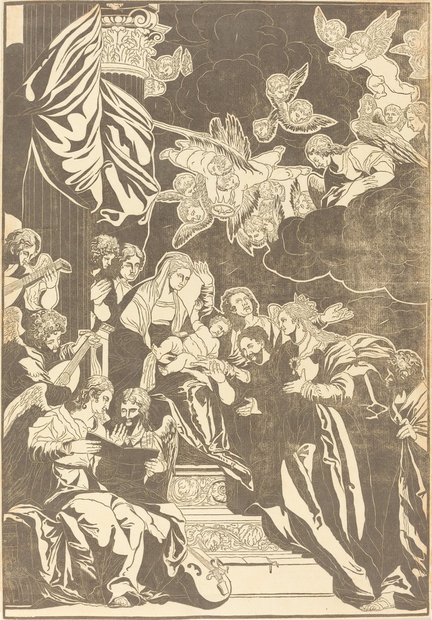 Saint Catherines mystiska äktenskap av John Baptist Jackson after Veronese