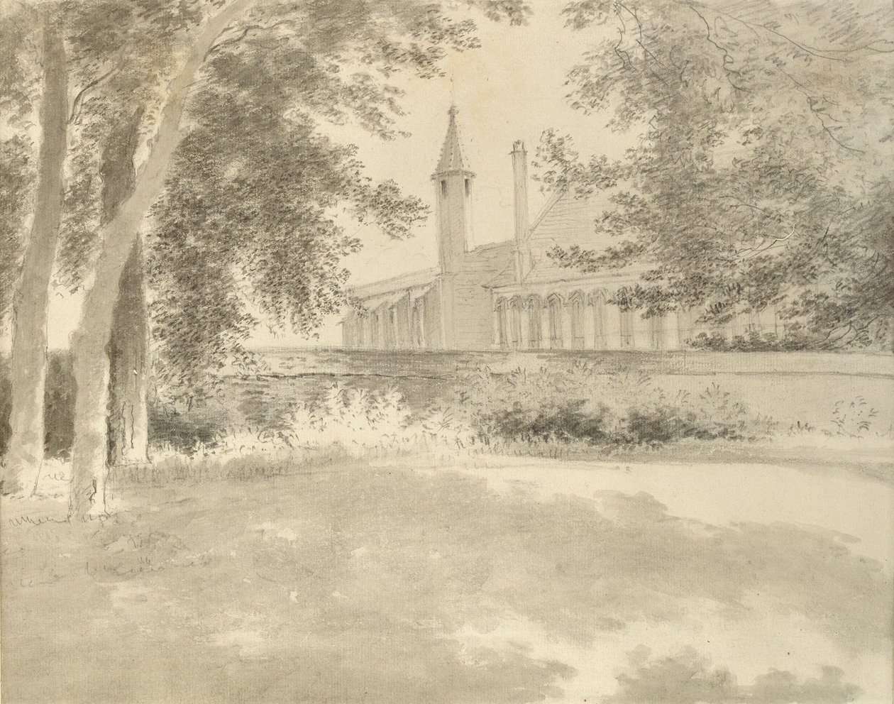 Balliol Chapel and Library from the Grove, 2 augusti 1783 av John Baptist Malchair