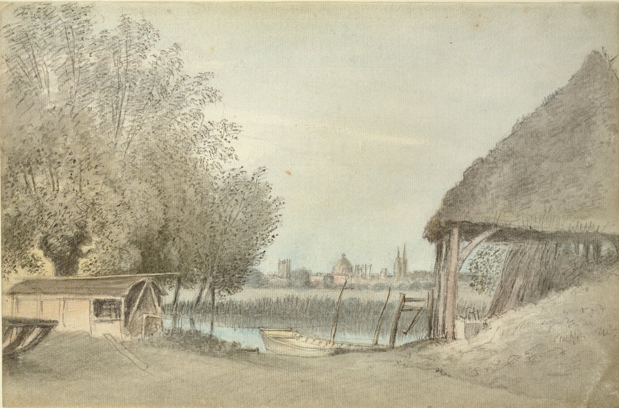 Ferry Hinksey, nära Oxford, 15 juni 1789 av John Baptist Malchair