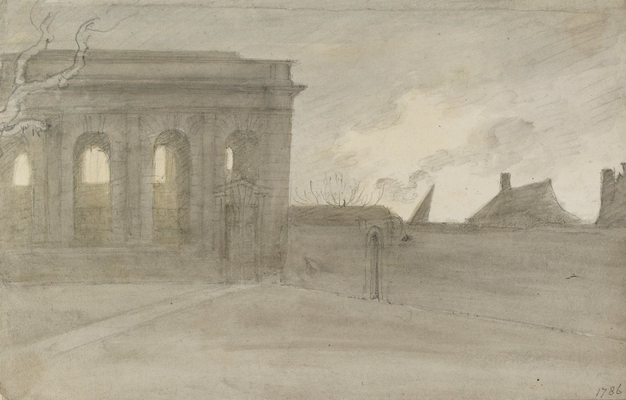 Pembroke College. Oxon., 9 november 1786 av John Baptist Malchair
