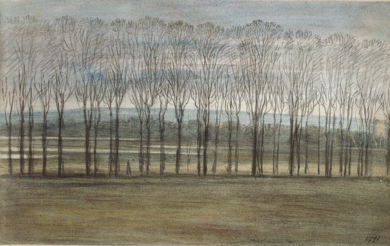 Utsikt från Merton College, 28 februari 1791 av John Baptist Malchair