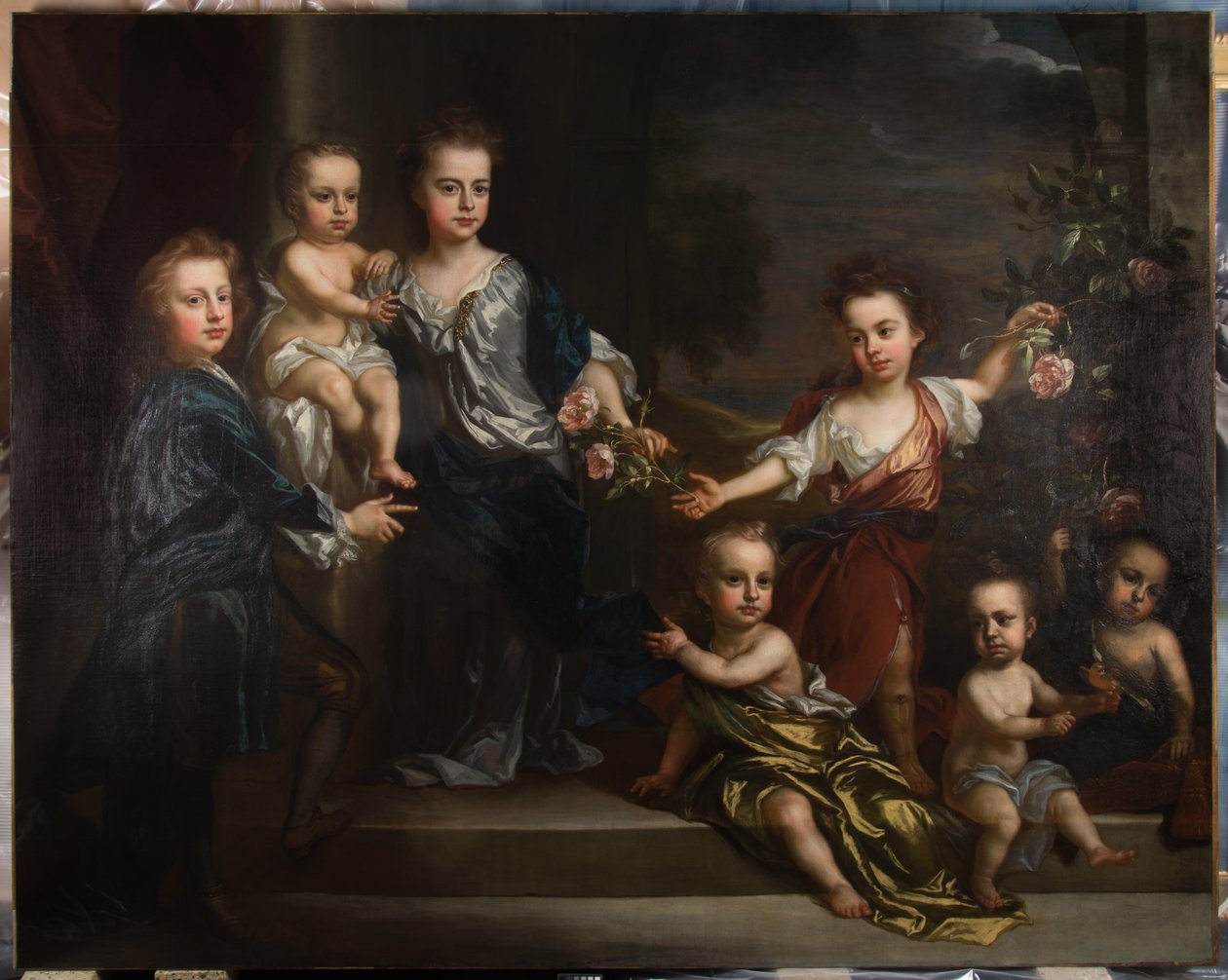 Porträtt av sju av barnen till Charles Seymour, 6:e hertigen av Somerset. av John Baptiste Closterman