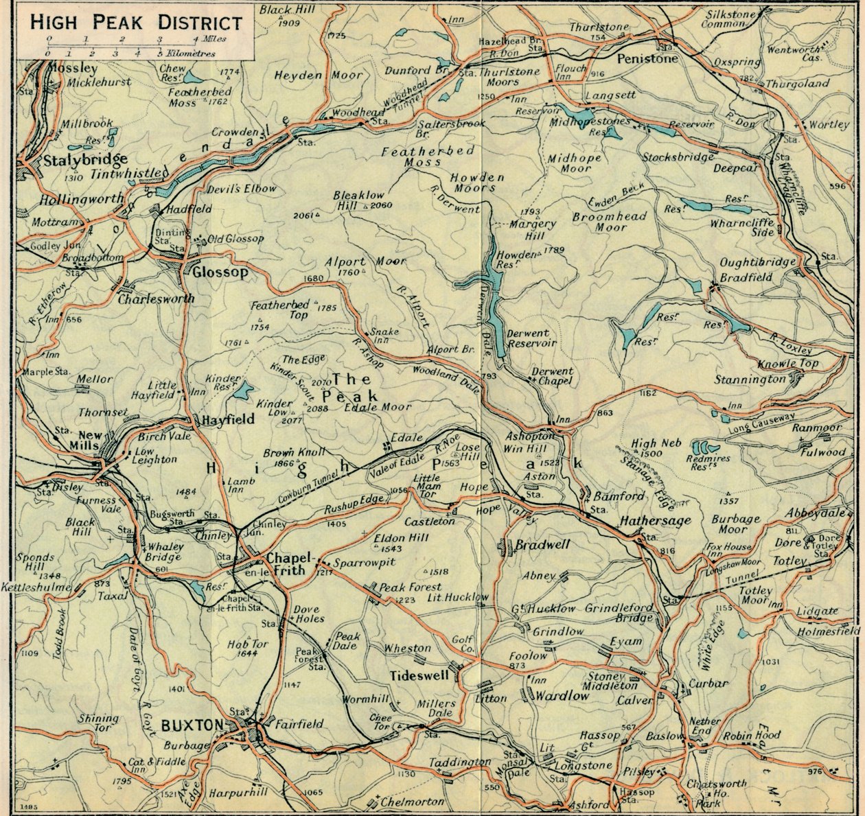 High Peak District, 1900-talet av John Bartholomew