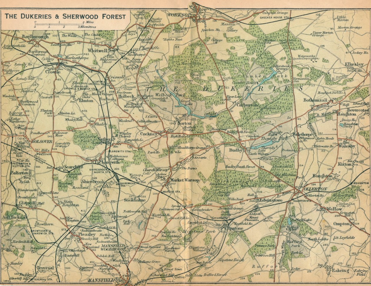 The Dukeries & Sherwood Forest, 1900-talet av John Bartholomew