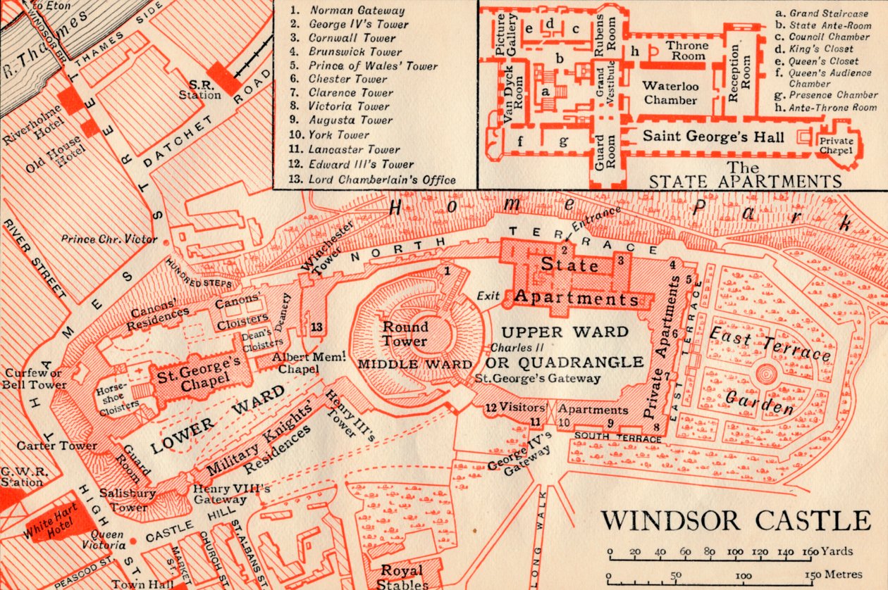 Windsor Castle, 1900-talet av John Bartholomew