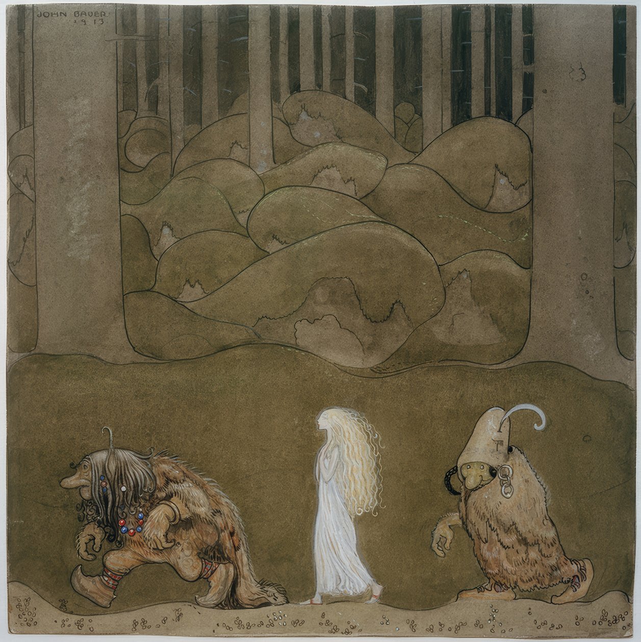 Prinsessa och troll av John Bauer
