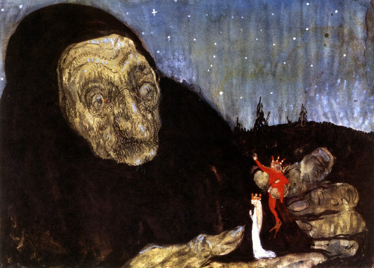 Trollkvinna och kungens barn, 1909 av John Bauer