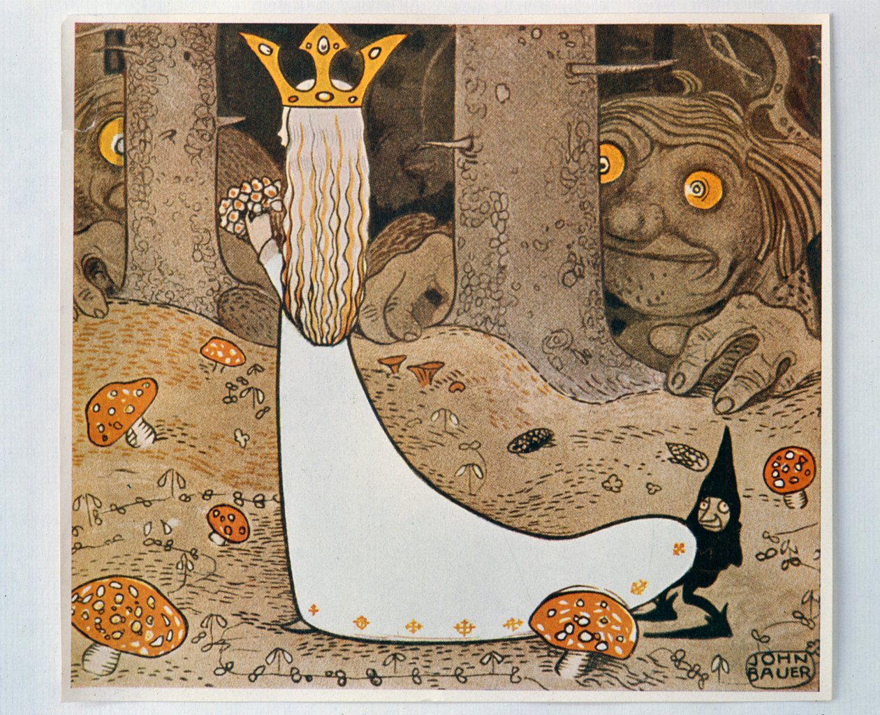 The princess and the troll. From Bland Tomtar och Troll, 1913 av John Bauer