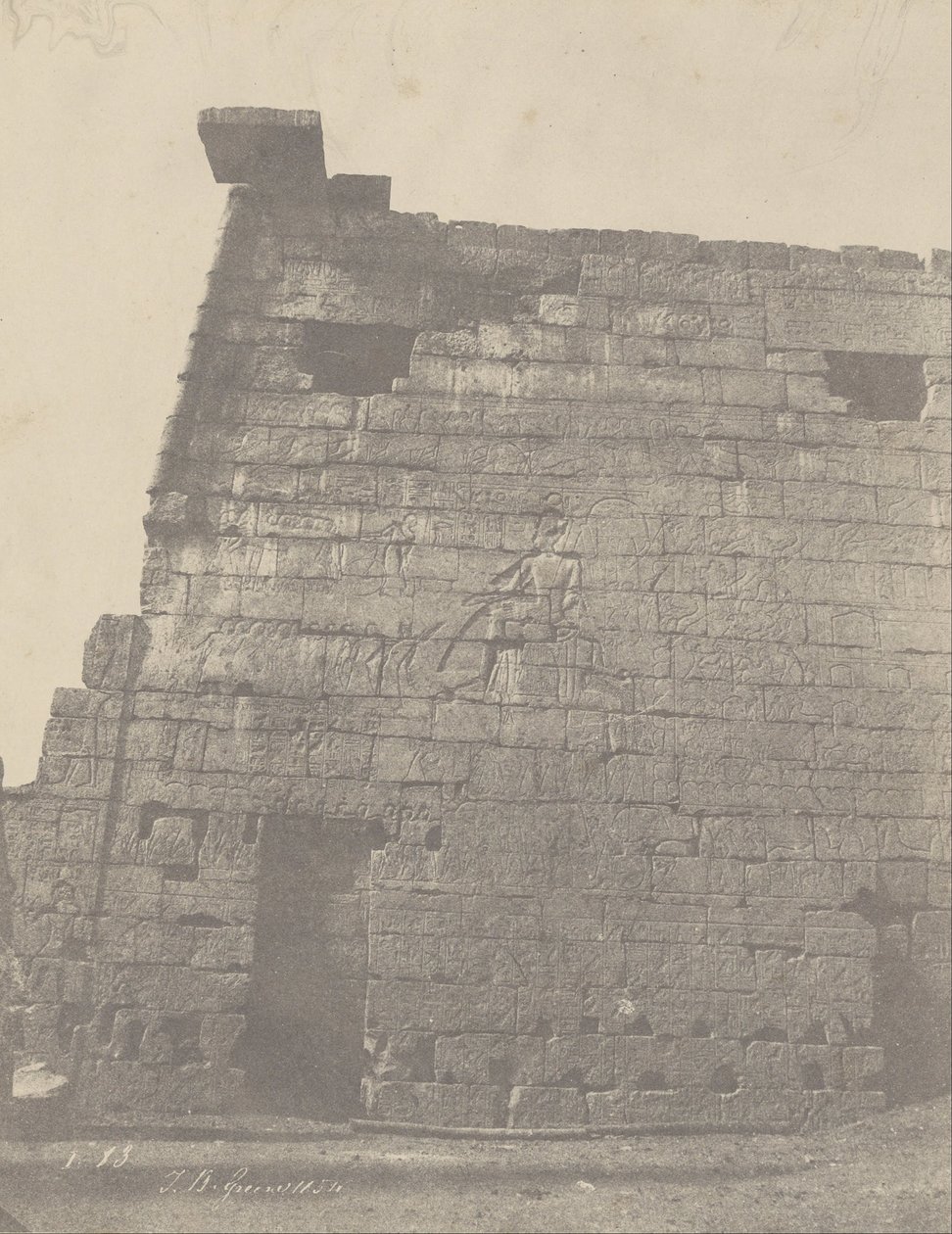 Louqsor, historiska skulpturer av pylonen (höger massiv) av John Beasly Greene