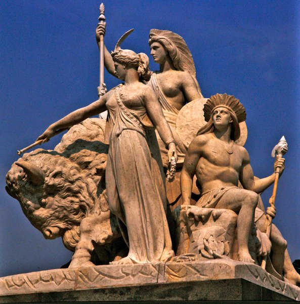 Amerika, skulpturgrupp från Albert Memorial av John Bell