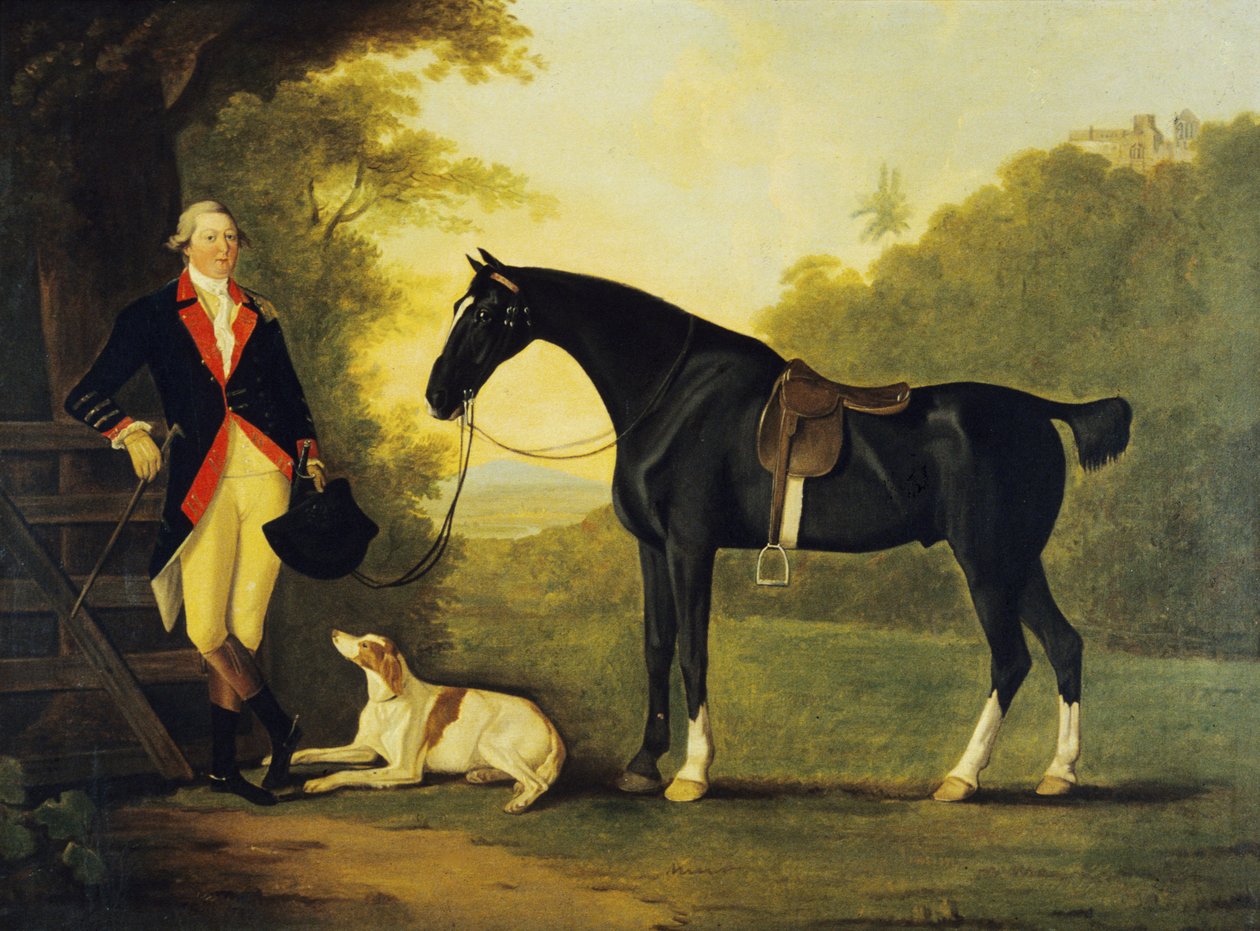 Officer av Royal Horse Guards med sin laddare och hund av John Best