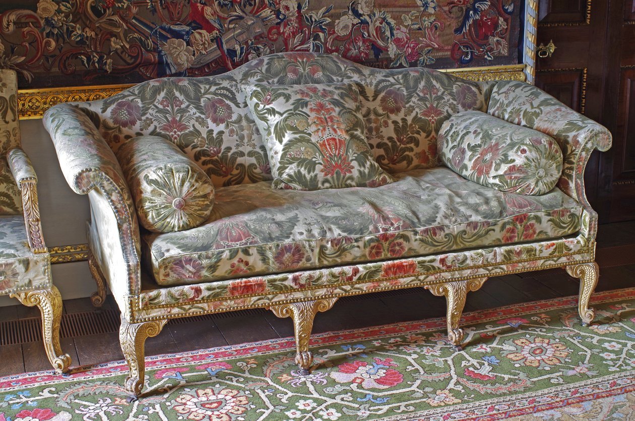 En George III Giltwood Humpback soda-säng av John Bladwell