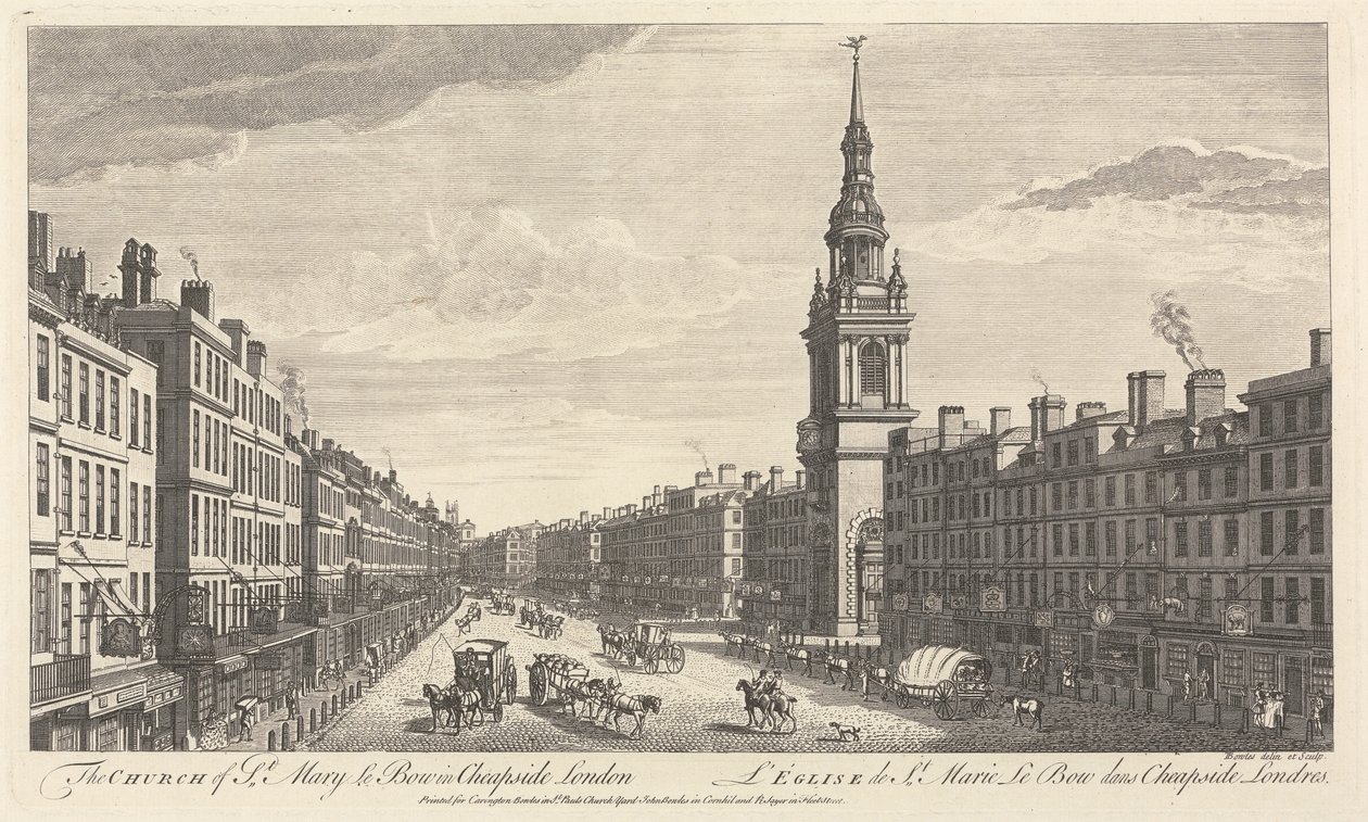 Kyrkan St. Mary le Bow i Cheapside London av John Bowles