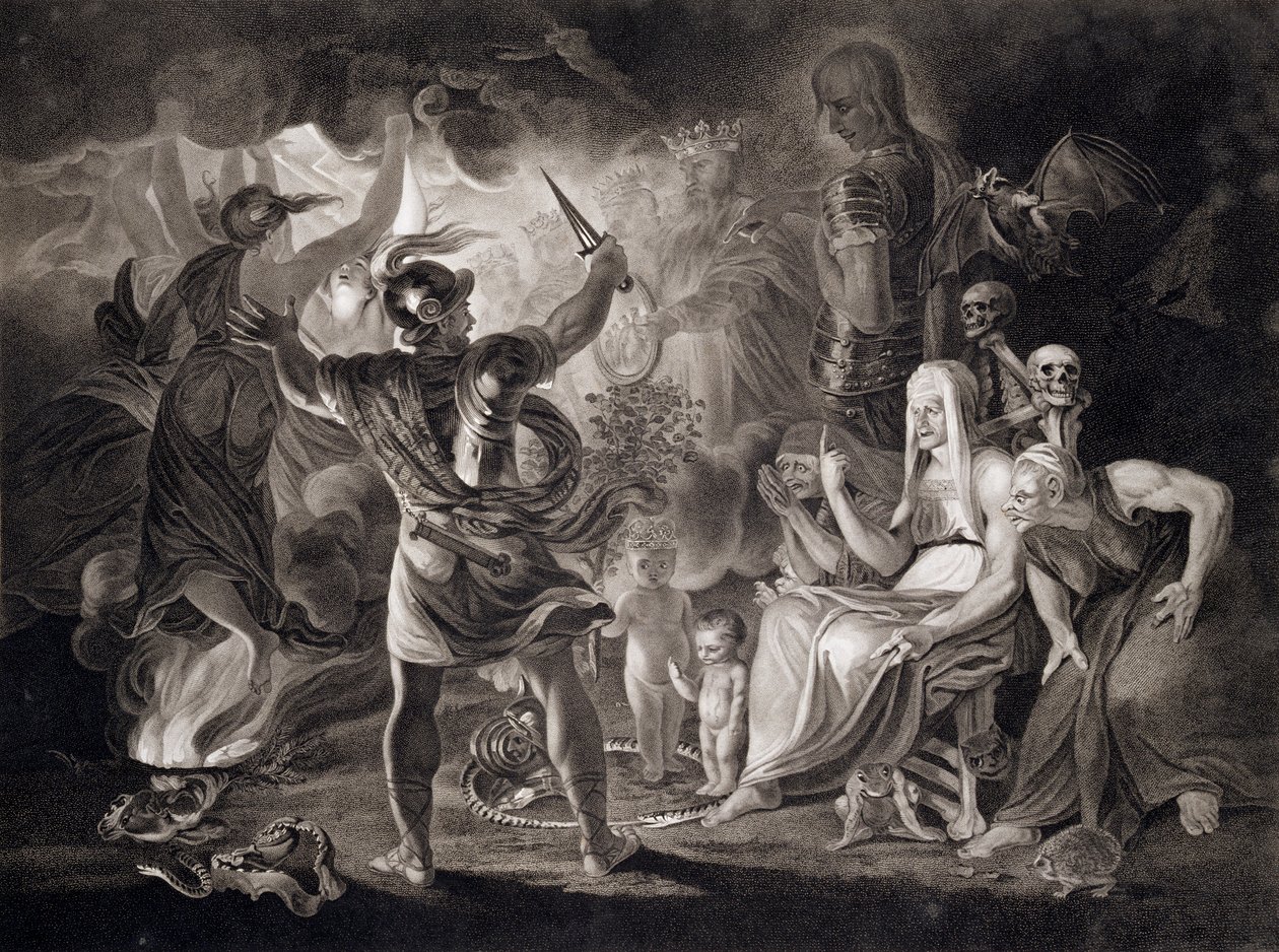 Macbeth, de tre häxorna och Hecate, 1805 av John Boydell