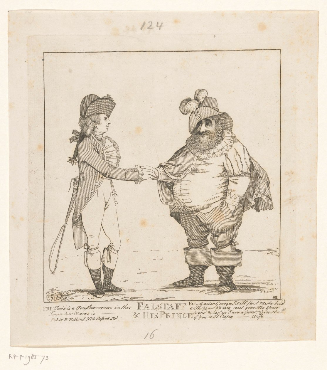 Fox and the Prince of Wales, 1783 Falstaff & hans prins (titel på objekt) av John Boyne