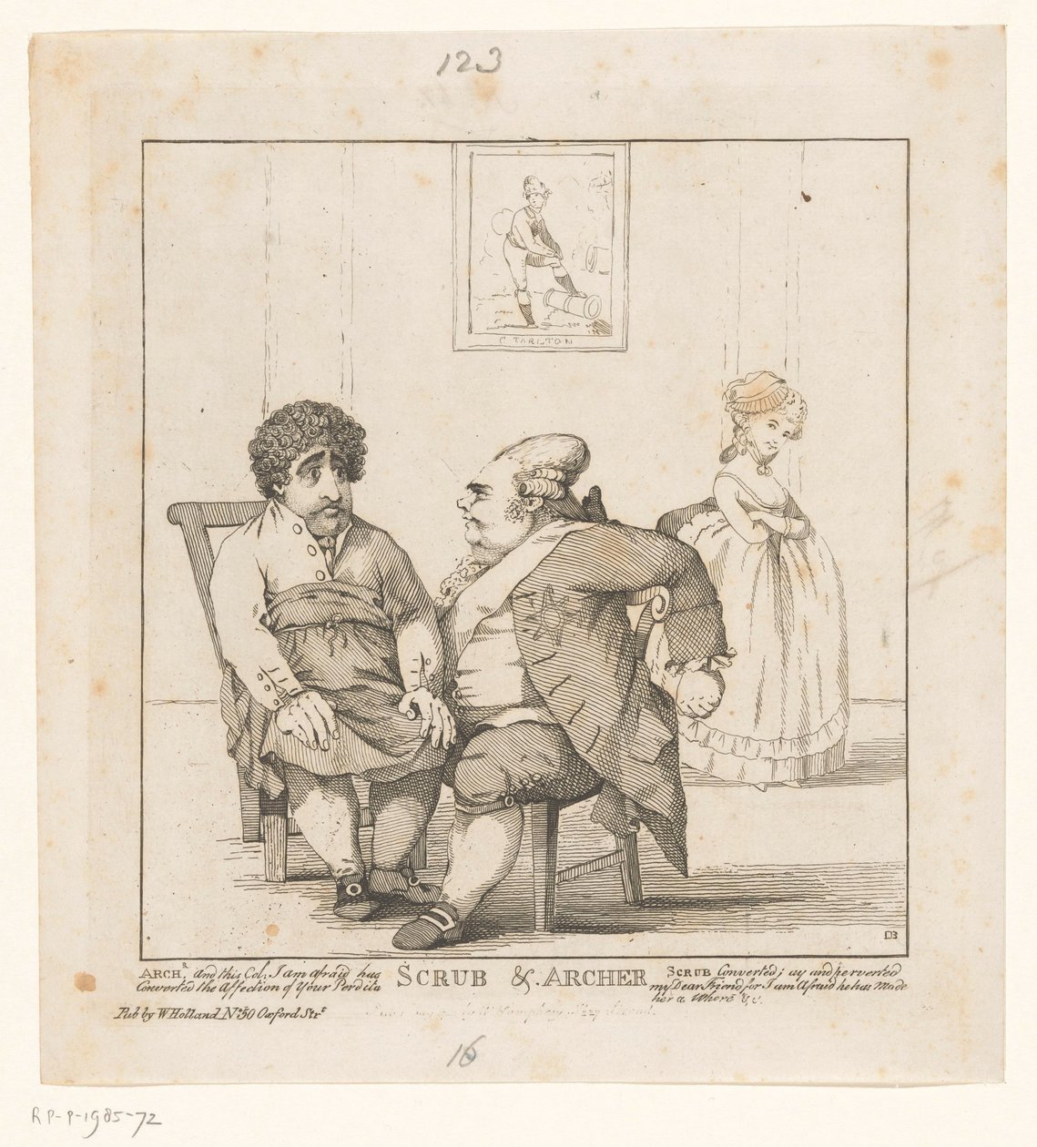 Spotprent på Charles Fox och Frederick North, 1783 Scrub & Archer (titel på objekt) av John Boyne