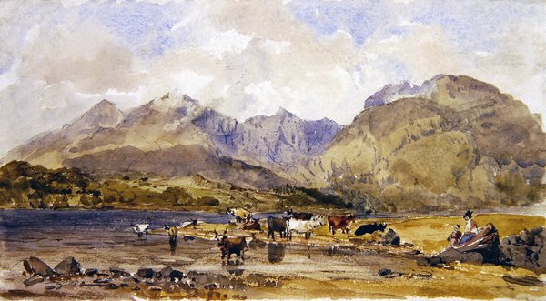 Loch Awe, Skottland (akvarell på papper) av John Brett