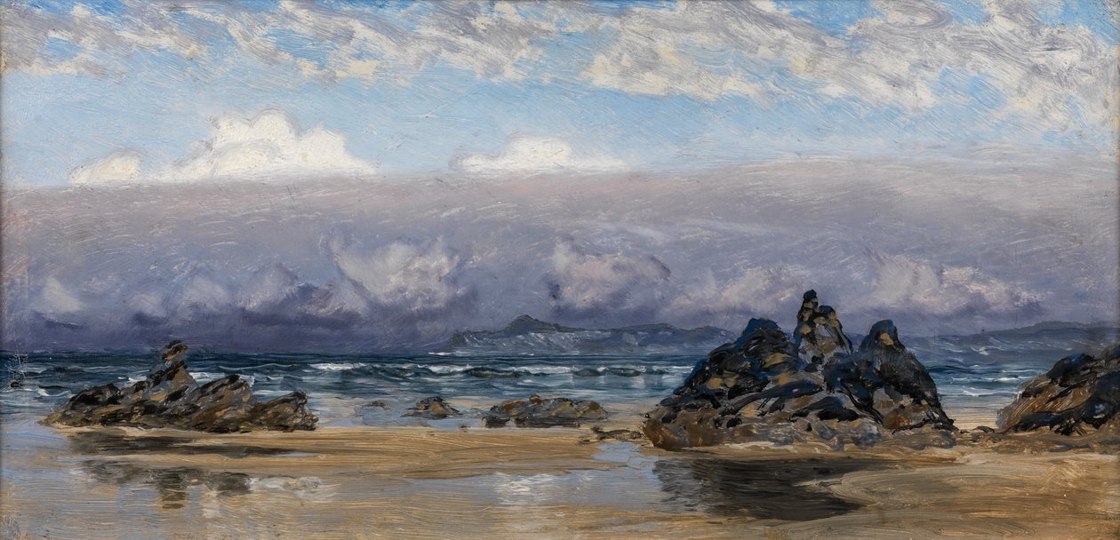 Newquay, Cornwall (olja på duk) av John Brett