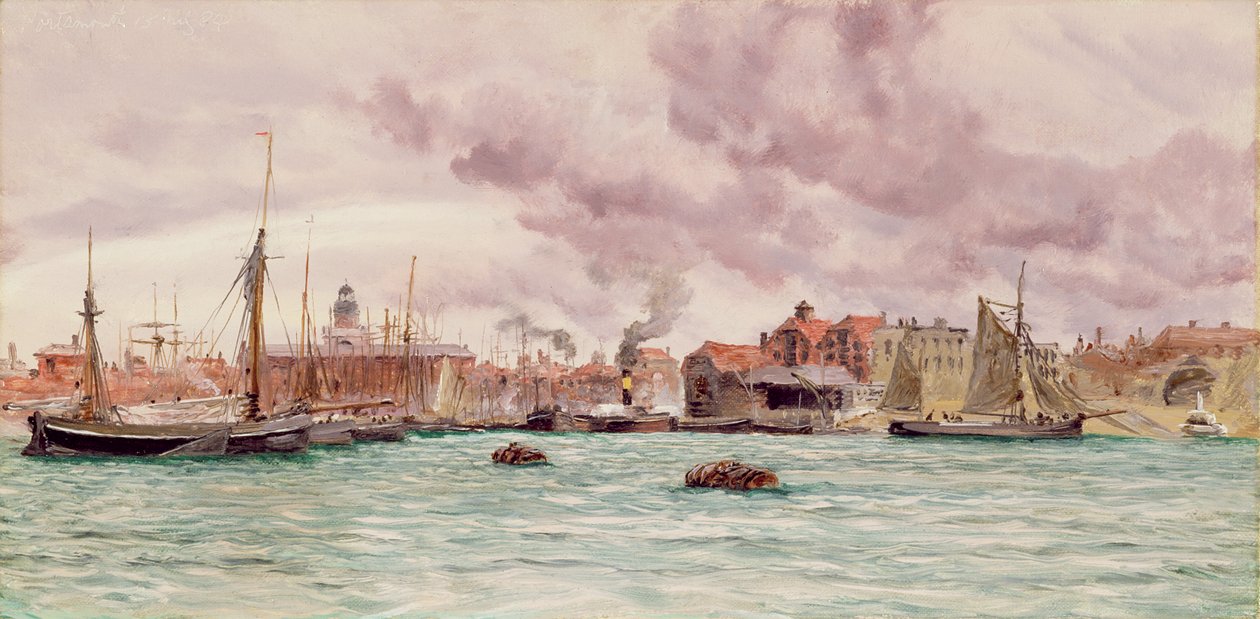Portsmouth Harbour, 1884 av John Brett