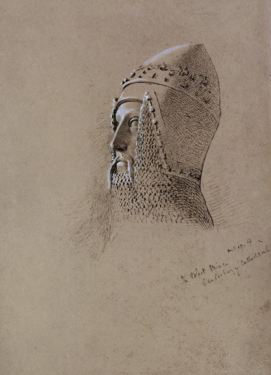 The Black Prince (1330-76), 13 december 1859 (penna och bläck på papper) av John Brett