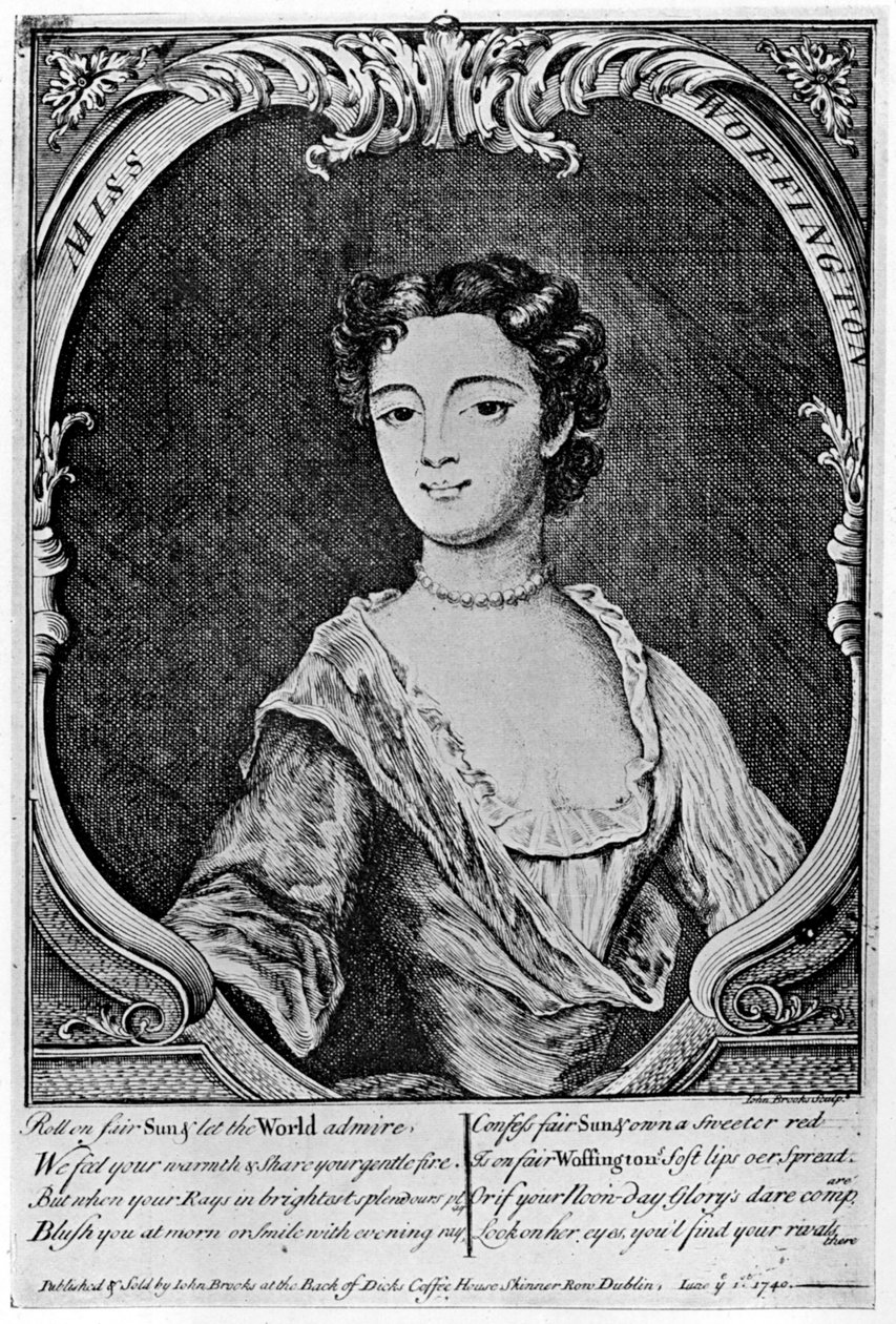 Margaret Peg Woffington 1720-1760, irländsk skådespelerska, 1700-talet 1905. av John Brooks