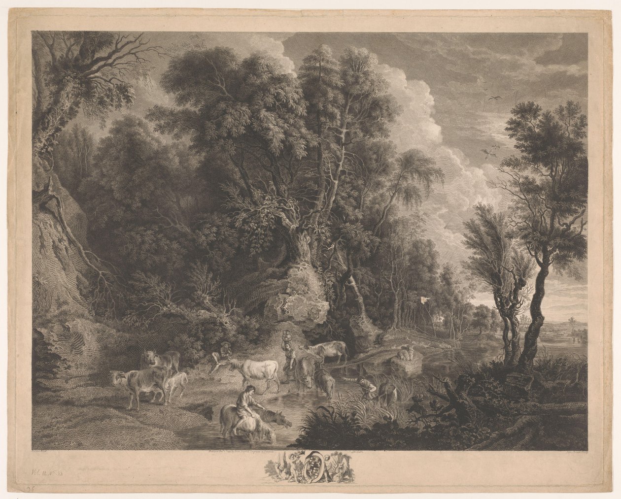 Landskap med herdar och flock på en vattningsplats Bevattningsplatsen av John Browne