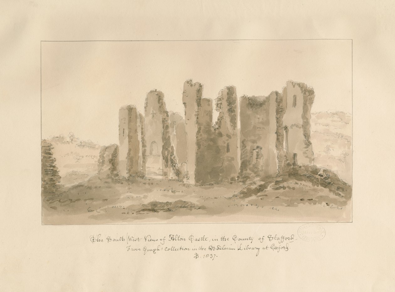Alton Castle: sepiateckning av John Buckler